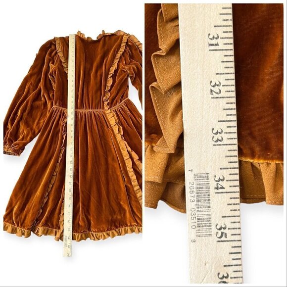 Ulla Johnson Erika Dress, in Sandstone,‎  Velvet Ruffle Trim,  Size 0, NWT - Picture 15 of 16